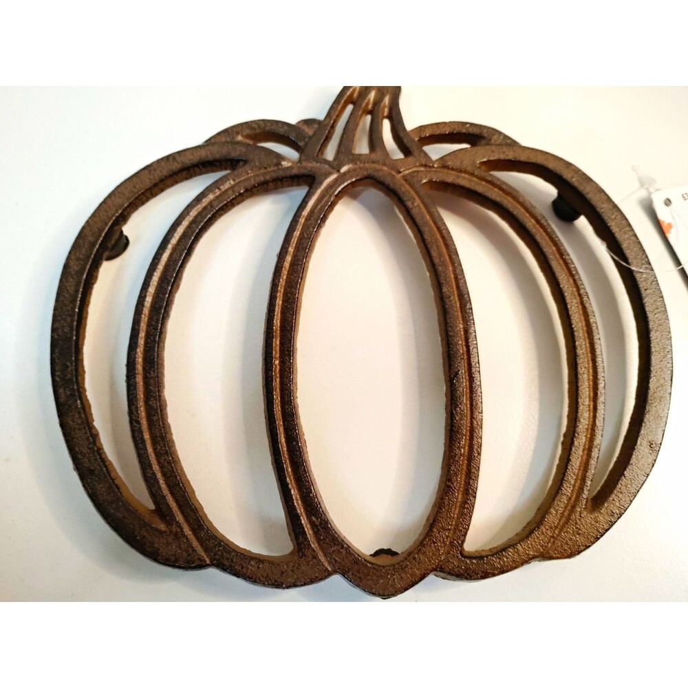 Pumpkin Metal Trivet Brown Matte Finish